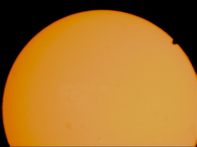 Date: 06.06.2012 Location: Fornebu, Bærum, NO Optics: Lunt LS35THa 400mm f11,4 Camera: Celestron NexImage CCD Exposure: ca 500 frames Postprocessing: Registax 6, Photoshop CS5 Comment: Venus passing the sun. The picture is taken during the Venus passage in 2012.